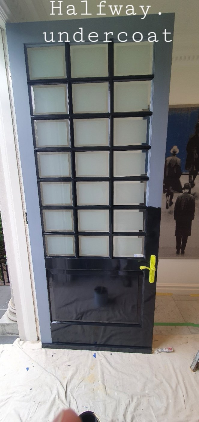 The front door at undercoat stage